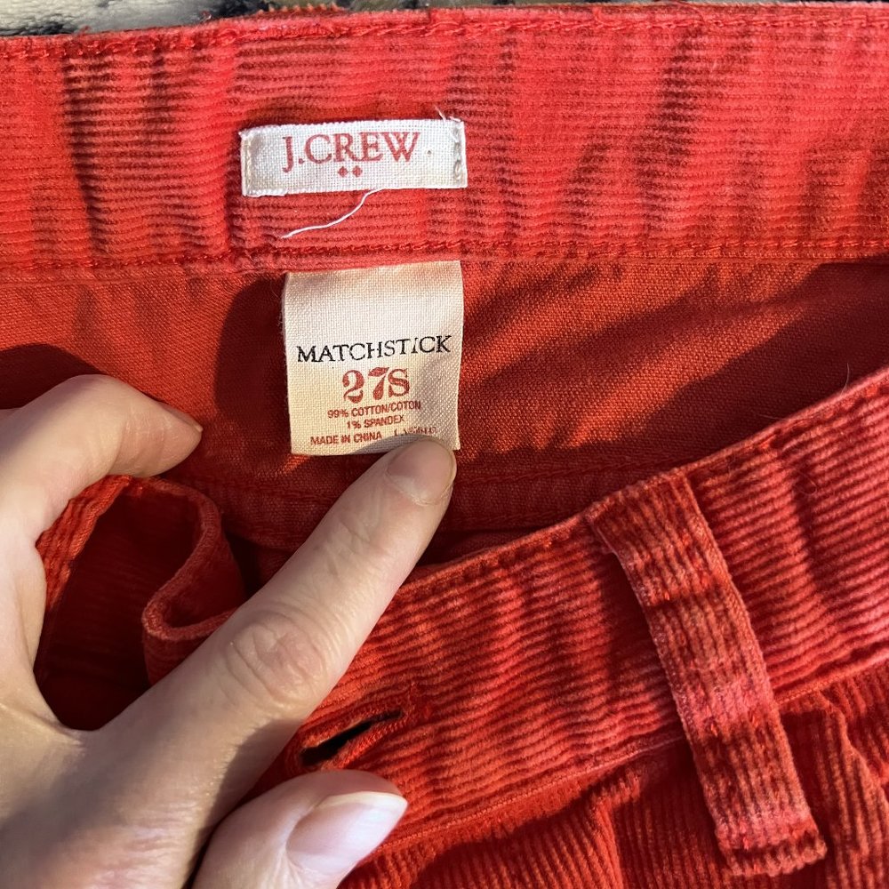 J Crew Poppy Matchstick Corduroy pants